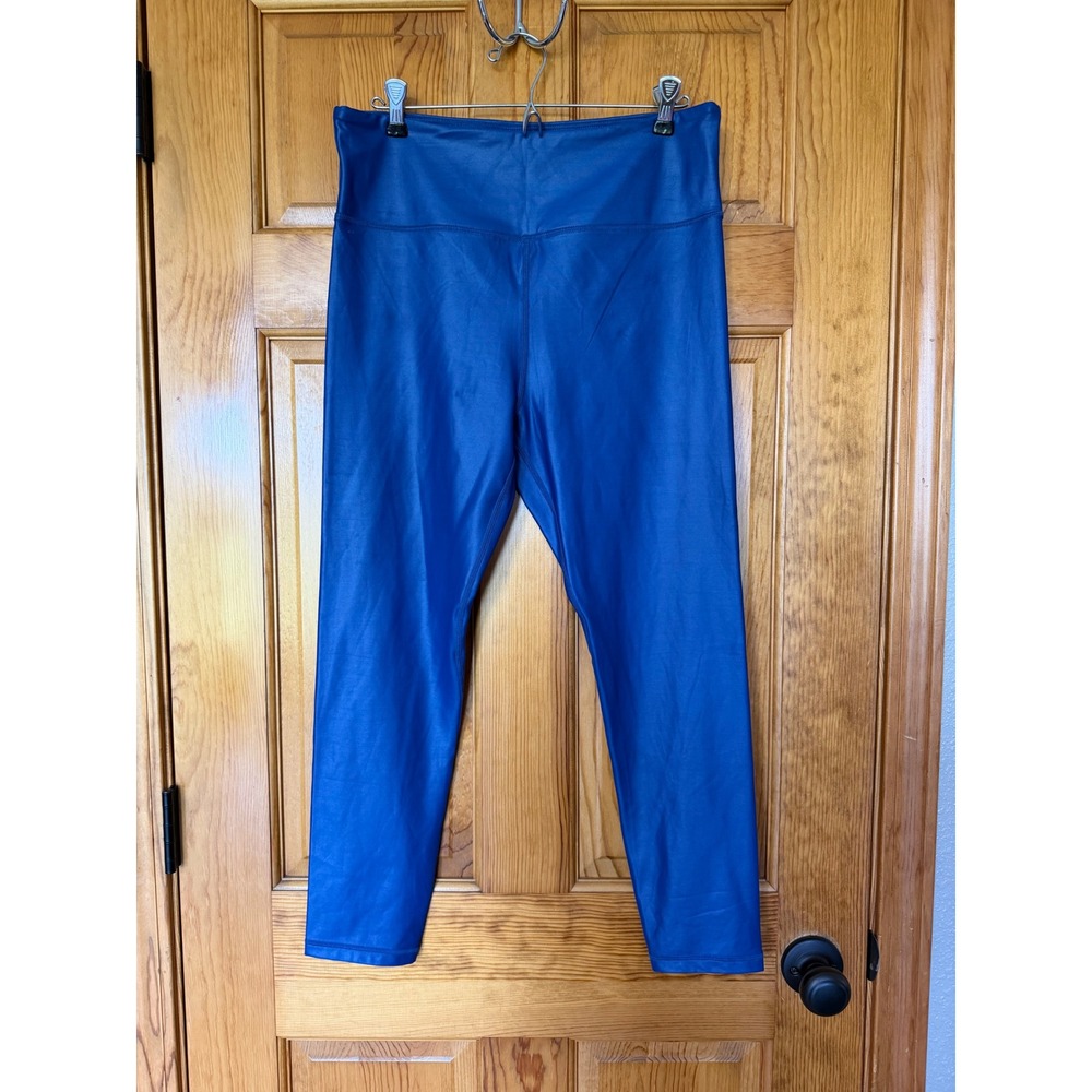 Zyia Active Metallic Blue Light n Tight High Rise Leggings Womens 14-16